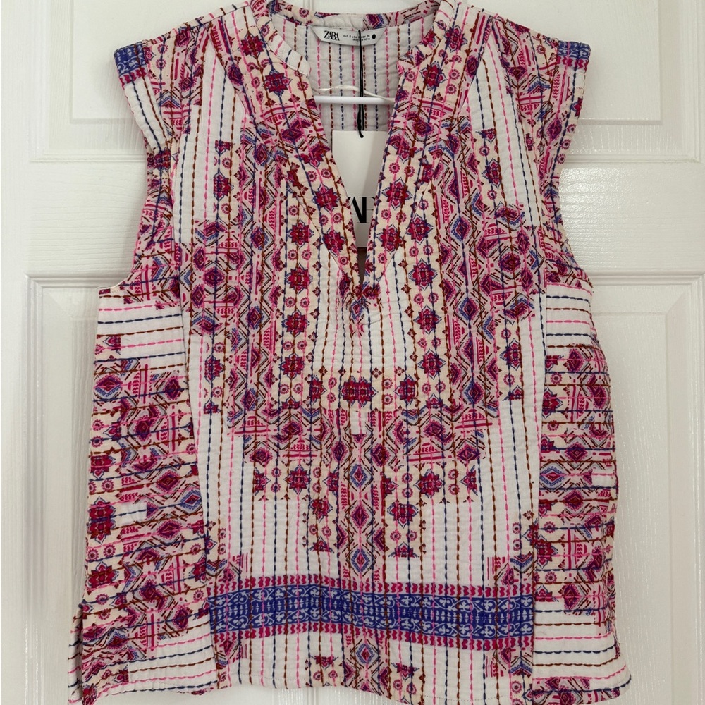 Zara Multicolor Patterned Vest